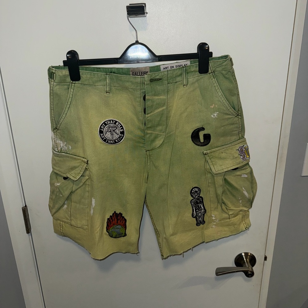 GALLERY DEPT. PATCH KENZIE FATIGUE OLIVE Cargo SHORTS washed shorts size 32